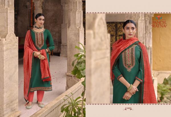 Panch Ratna Mehandi Designer Silk Ethnic Wear Salwar